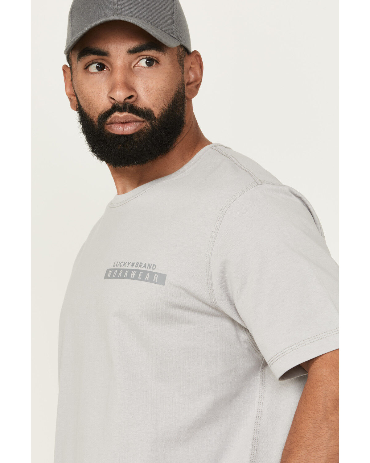 Image #2 - Lucky Brand Workwear Men's Core Logo Short Sleeve T-Shirt, Light Blue, hi-res