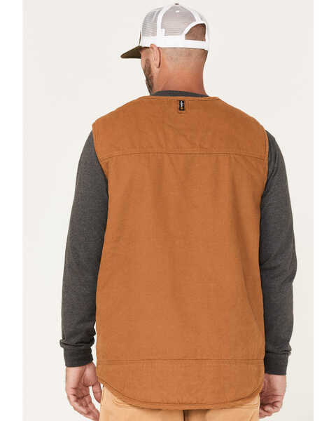 Image #4 - Hawx Men's Weathered Canvas Sherpa Lined Vest - Big, Rust Copper, hi-res
