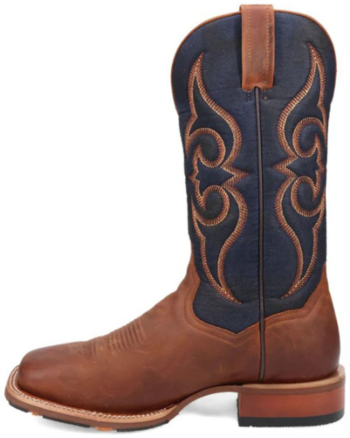 Image #3 - Dan Post Men's 13" Performance Western Boots - Broad Square Toe, Distressed Brown, hi-res