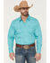 Image #1 - Cody James Men's Rock Solid Long Sleeve Snap Western Shirt, Aqua, hi-res