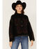Image #1 - Shyanne Women's Paisley Knit Turtleneck Sweater, Black, hi-res