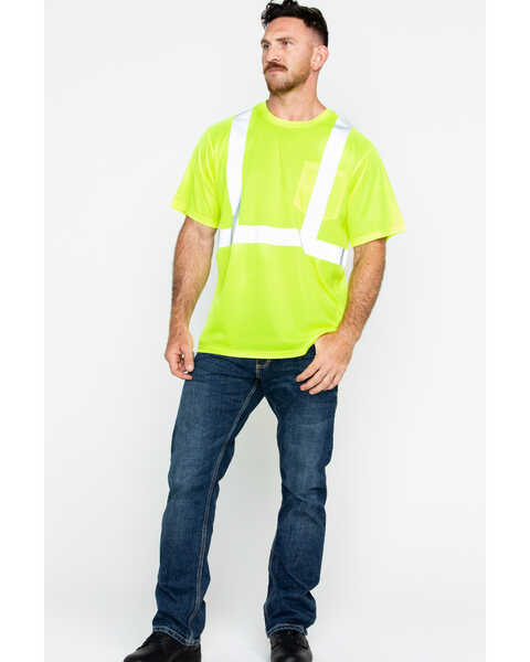 Hawx Men's Reflective Short Sleeve Work T-Shirt , Yellow, hi-res
