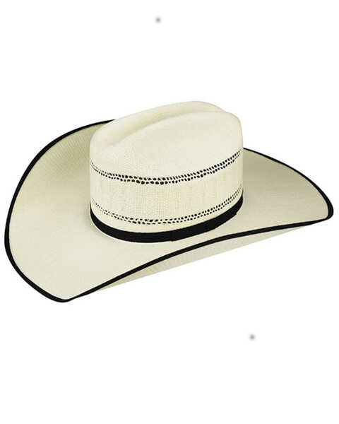 Bailey Derren Cattleman Trim Western Straw Hat, Ivory, hi-res