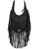 Image #2 - American West Women's Hair-On Studded Fringe Crossbody, Black, hi-res