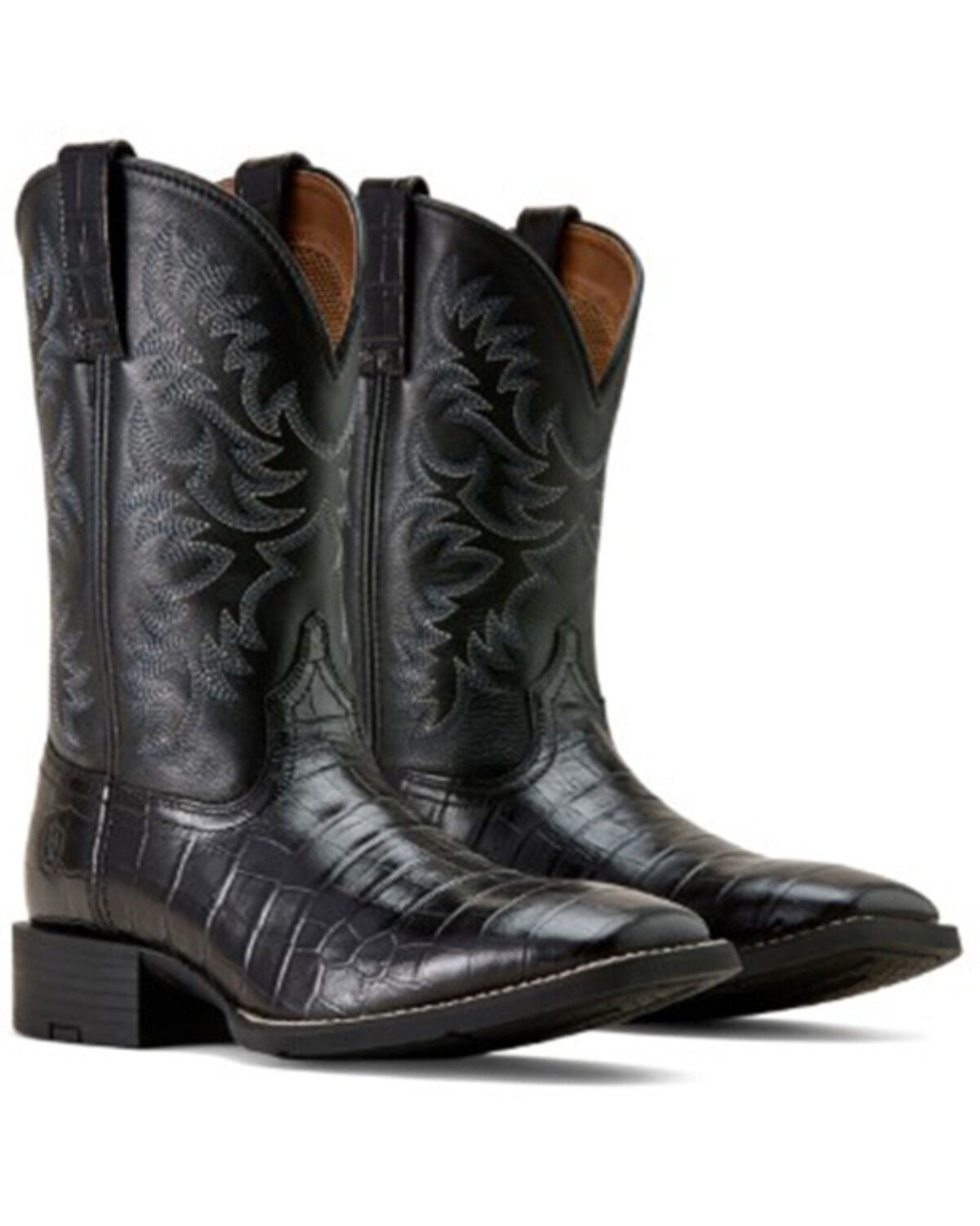 Image #4 - Ariat Men's Sport Latigo Crocodile Print Performance Western Boots - Broad Square Toe, Black, hi-res