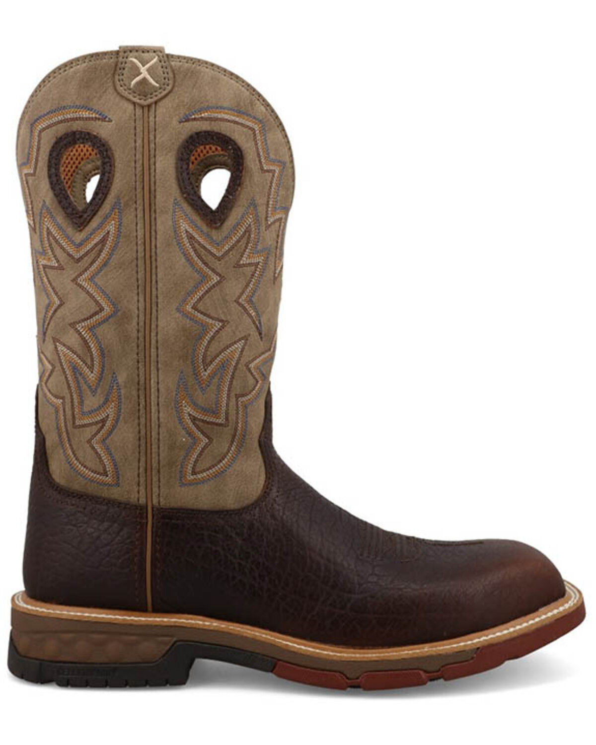 Image #2 - Twisted X Men's 12" Western Work Boots - Composite Toe, Dark Brown, hi-res