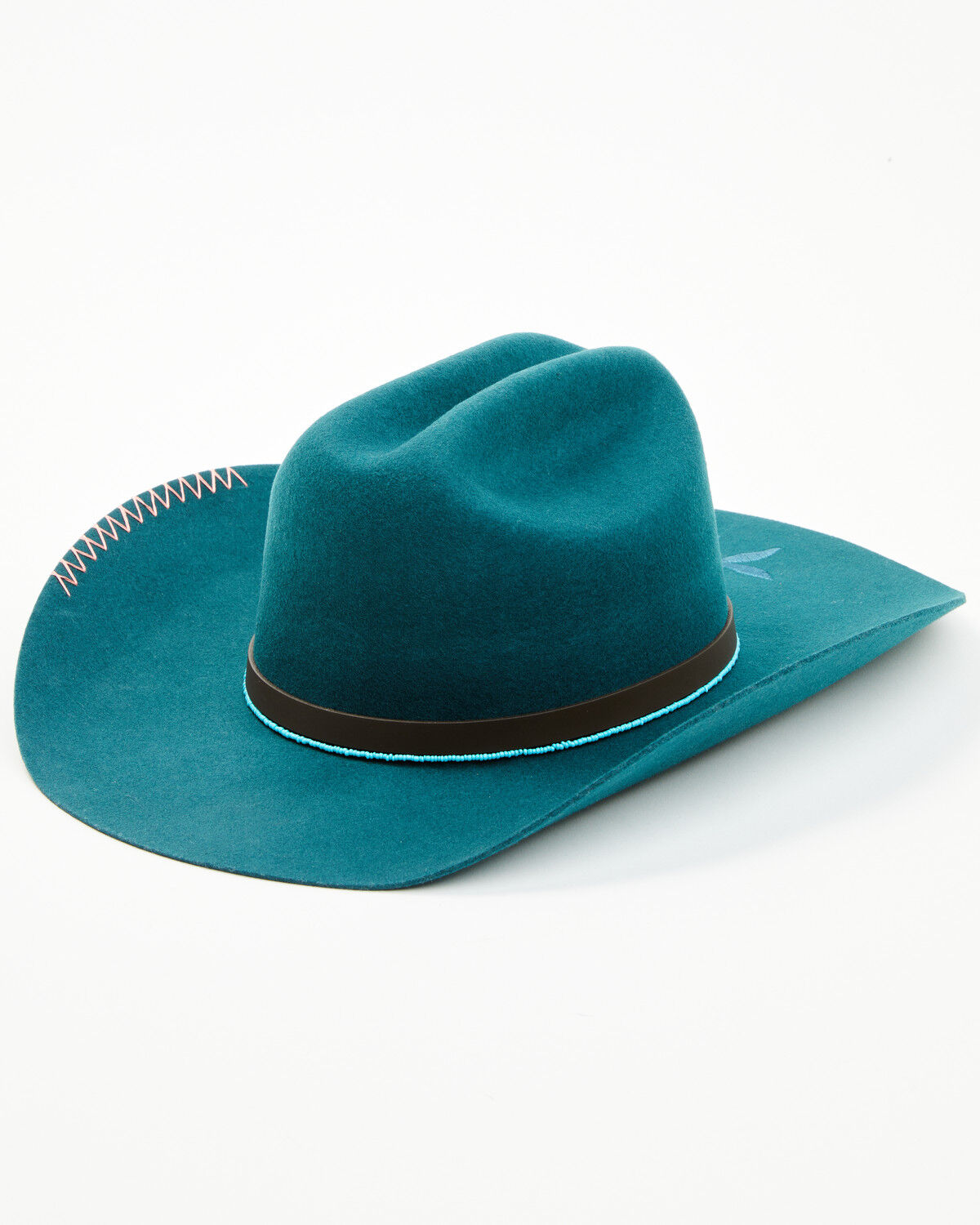 Image #1 - Shyanne Women's Mabel Embroidered Felt Cowboy Hat, Teal, hi-res