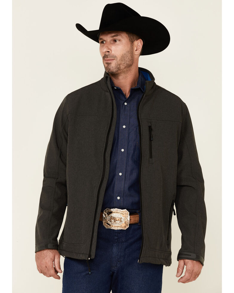 Cody James Core Men's Solid Charcoal CC Zip-Front Softshell Jacket , Charcoal, hi-res