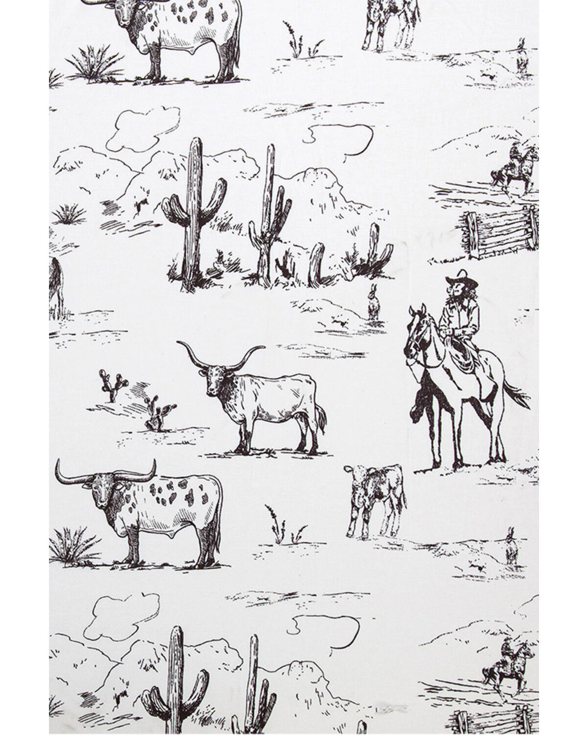 Image #4 - HiEnd Accents 200TC Cotton Ranch Life 4 Piece Sheet Set - Queen Size, Black, hi-res