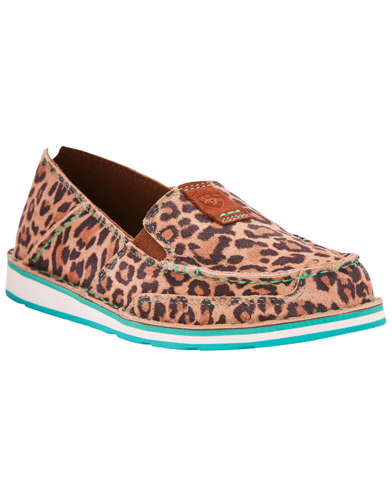Ariat Women's Cheetah Print Cruiser Slip On Shoes - Moc Toe, Cheetah, hi-res