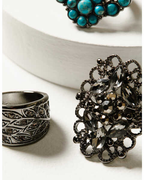 Image #2 - Shyanne Women's Enchanted Forest 3-Piece Statement Ring Set, Pewter, hi-res