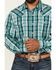 Image #3 - Wrangler Retro Men's Plaid Print Long Sleeve Snap Western Shirt - Tall, Turquoise, hi-res