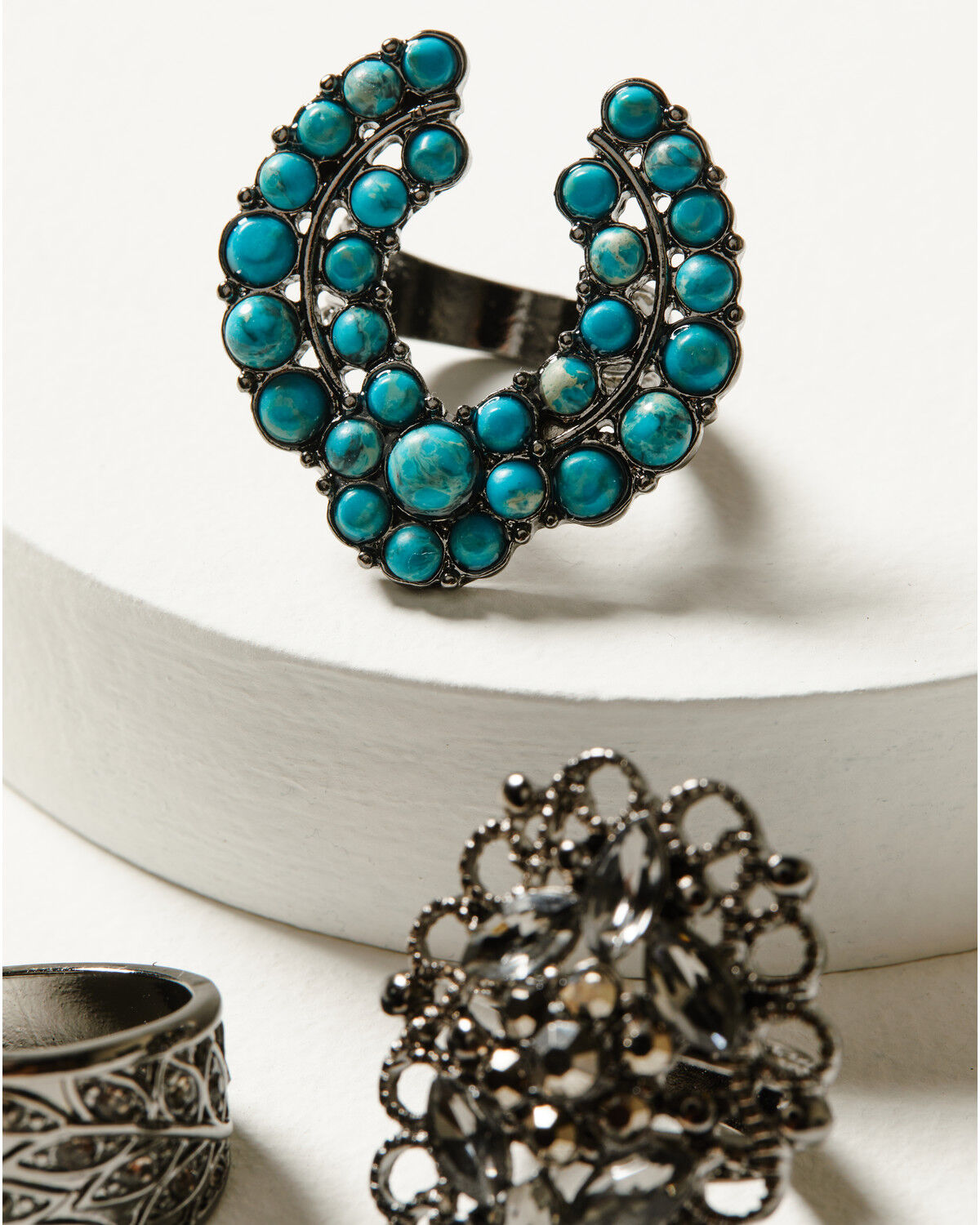 Image #3 - Shyanne Women's Enchanted Forest 3-Piece Statement Ring Set, Pewter, hi-res
