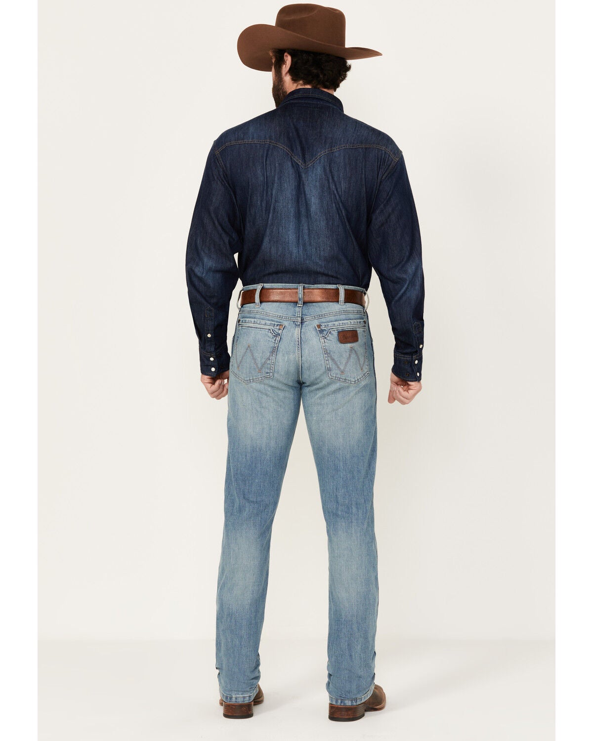Image #3 - Wrangler Retro Men&rsquo;s Jacksboro Light Wash Slim Straight Stretch Denim Jeans, Indigo, hi-res