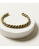 Image #1 - M & F Western Men's Gold & Silver Strike Twisted Cuff Bracelet, Silver, hi-res