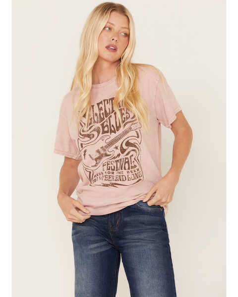 Youth in Revolt Women's Electric Blues Graphic Tee, Mauve, hi-res