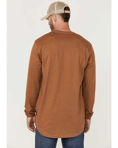 Image #4 - Hawx Men's FR Logo Long Sleeve Work T-Shirt - Tall , Russett, hi-res