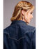Stetson Women's Denim Snap Long Sleeve Western Shirt , Dark Blue, hi-res