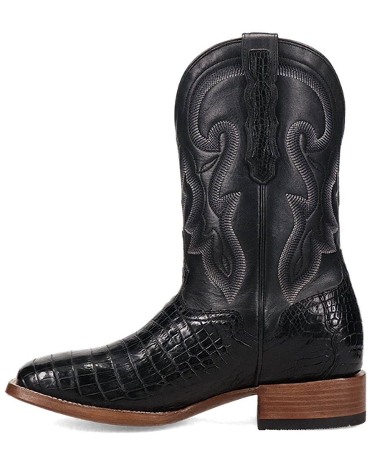 Image #3 - El Dorado Men's Nile Exotic Crocodile Western Boots - Broad Square Toe, Black, hi-res