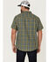 Image #4 - Brothers and Sons Men's Plaid Casual Woven Short Sleeve Button-Down Western Shirt, Olive, hi-res