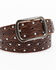 Shyanne Women's Embossed Studded Belt, Brown, hi-res