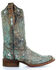 Image #2 - Corral Women's Metallic Bronze Glitter Butterfly Western Boots - Square Toe, Bronze, hi-res