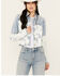 Image #1 - Shyanne Women's Light Wash Relaxed Cropped Denim Jacket, Light Wash, hi-res