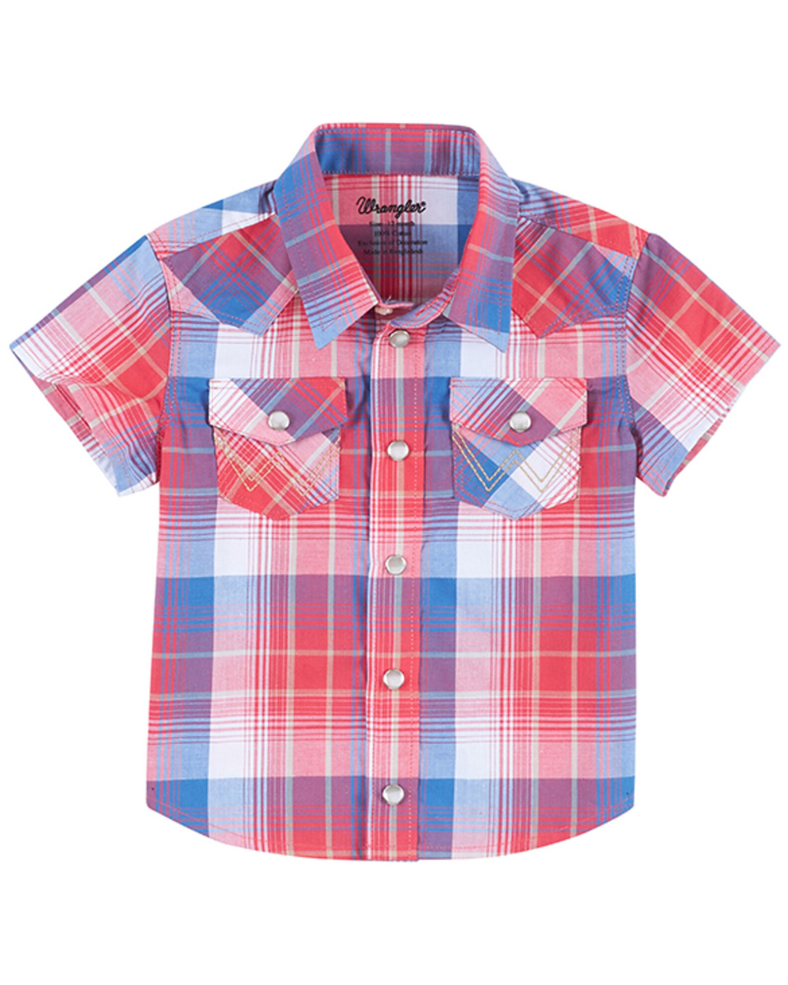 Wrangler Boys' Plaid Print Short Sleeve Western Woven Snap Shirt - Infant &  Toddler - Country Outfitter