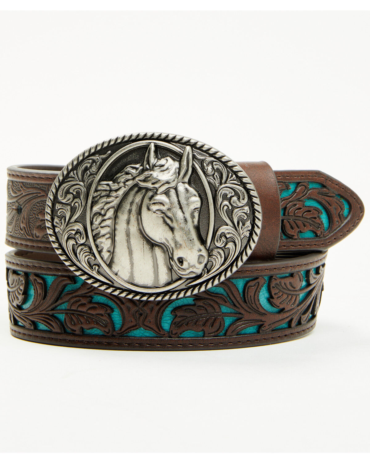 Image #1 - Shyanne Girls' Jovie Underlay Belt with Horse Buckle, Multi, hi-res