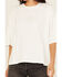 Image #3 - Blue B Women's Solid Embroidered Short Sleeve Tee, White, hi-res