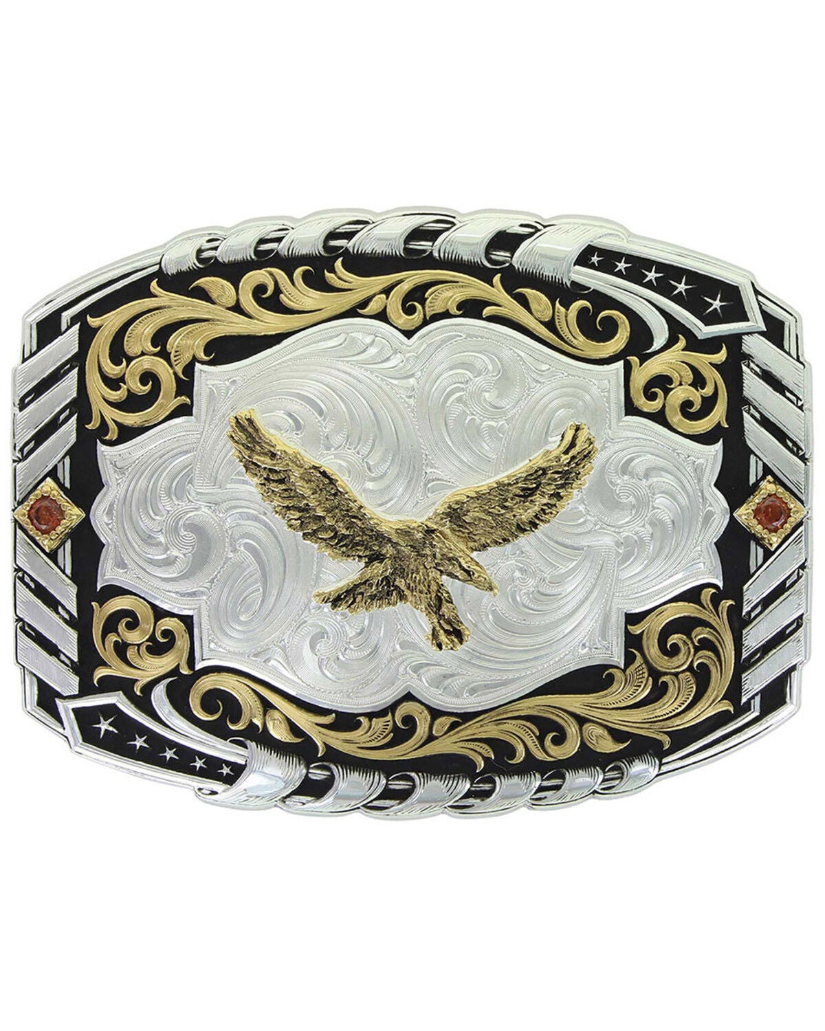 Montana Silversmiths Women's Cantle Roll Buckle, Silver, hi-res