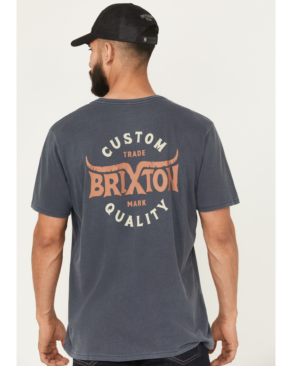 Image #1 - Brixton Men's Gibson Short Sleeve Graphic T-Shirt, Dark Blue, hi-res