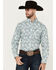 Image #1 - Ariat Men's Emanuel Palm Leaf Print Long Sleeve Button-Down Western Shirt, White, hi-res