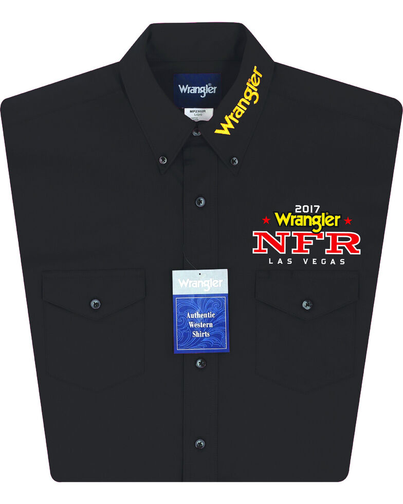 Wrangler Men's Black NFR Logo Long Sleeve Shirt , Black, hi-res