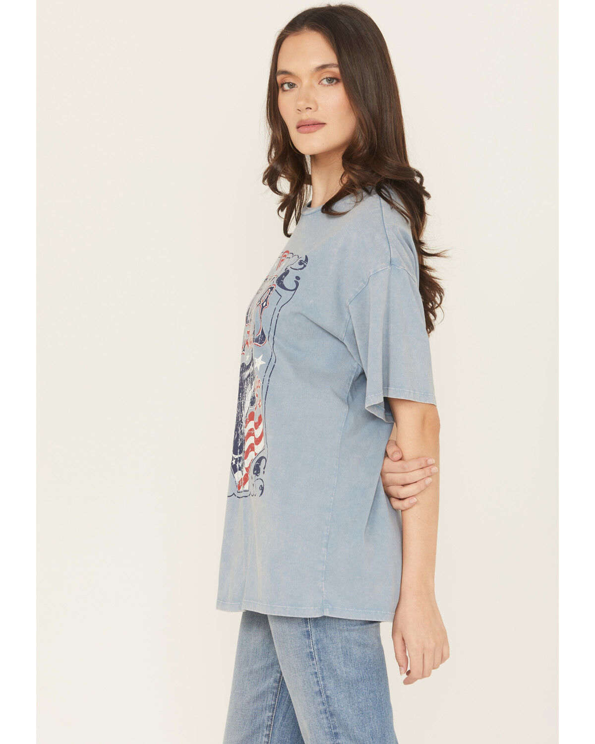 Image #2 - Rock & Roll Denim Women's Rodeo Guitar Short Sleeve Graphic Tee, Blue, hi-res