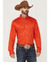Image #1 - RANK 45® Men's Basic Twill Long Sleeve Button-Down Western Shirt, Red, hi-res