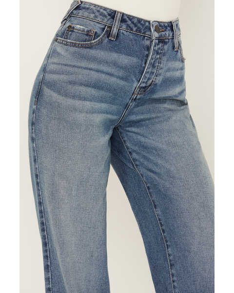 Image #2 - Cleo + Wolf Women's Medium Wash High Rise Loose Distressed Jeans, Medium Wash, hi-res
