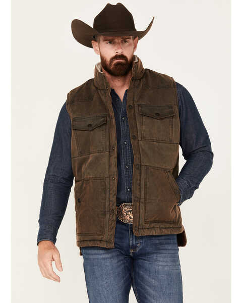 Image #1 - Cody James Men's Oil Slick Snap Vest, Brown, hi-res