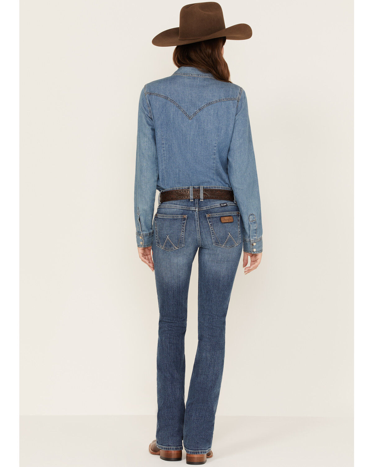 Image #3 - Wrangler Retro Women's Medium Wash Mid Rise Mae Megan Bootcut Jeans, Blue, hi-res