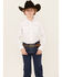 Image #1 - Gibson Trading Co Boys' Solid Long Sleeve Pearl Snap Western Shirt, White, hi-res