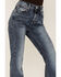 Grace in LA Women's Medium Wash High Rise Southwestern Bird Flare Jeans, , hi-res