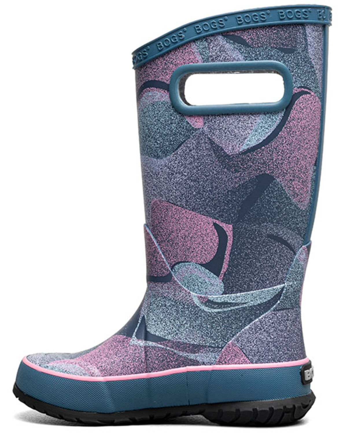 Image #3 - Bogs Girls' Abstract Shapes Rain Boots - Round Toe, Indigo, hi-res