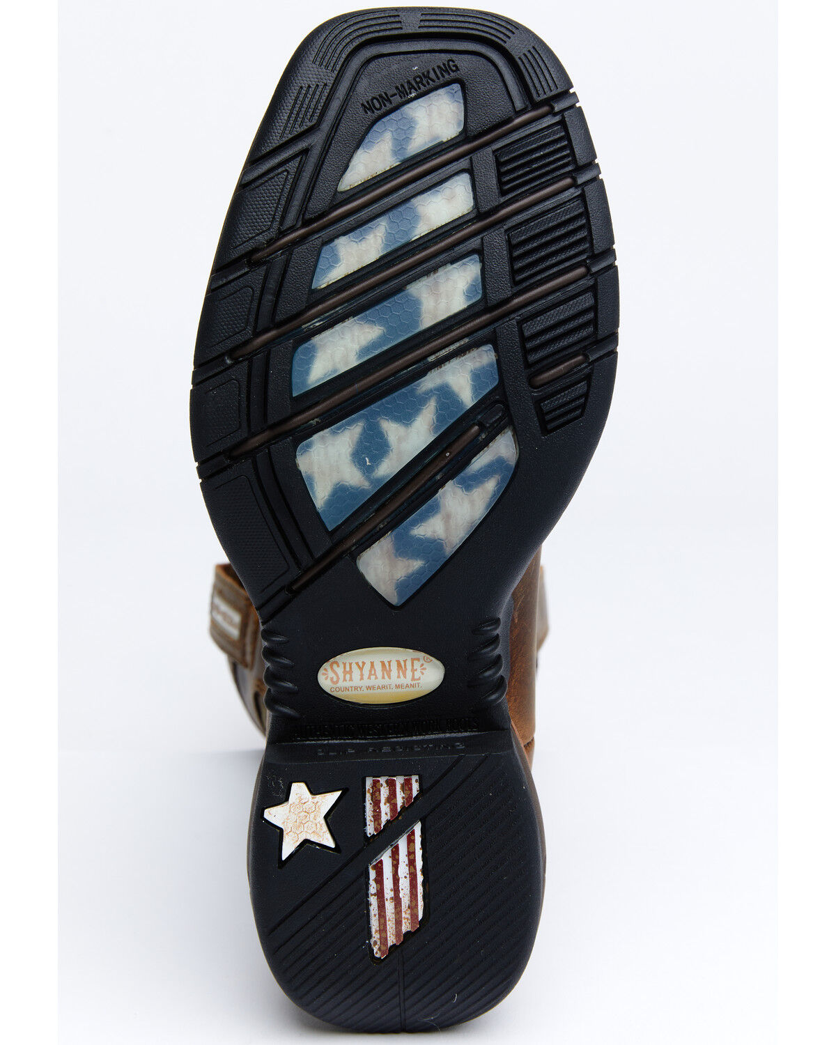 Image #7 - RANK 45® Women's Lite Flag Western Performance Boots - Broad Square Toe, Brown, hi-res