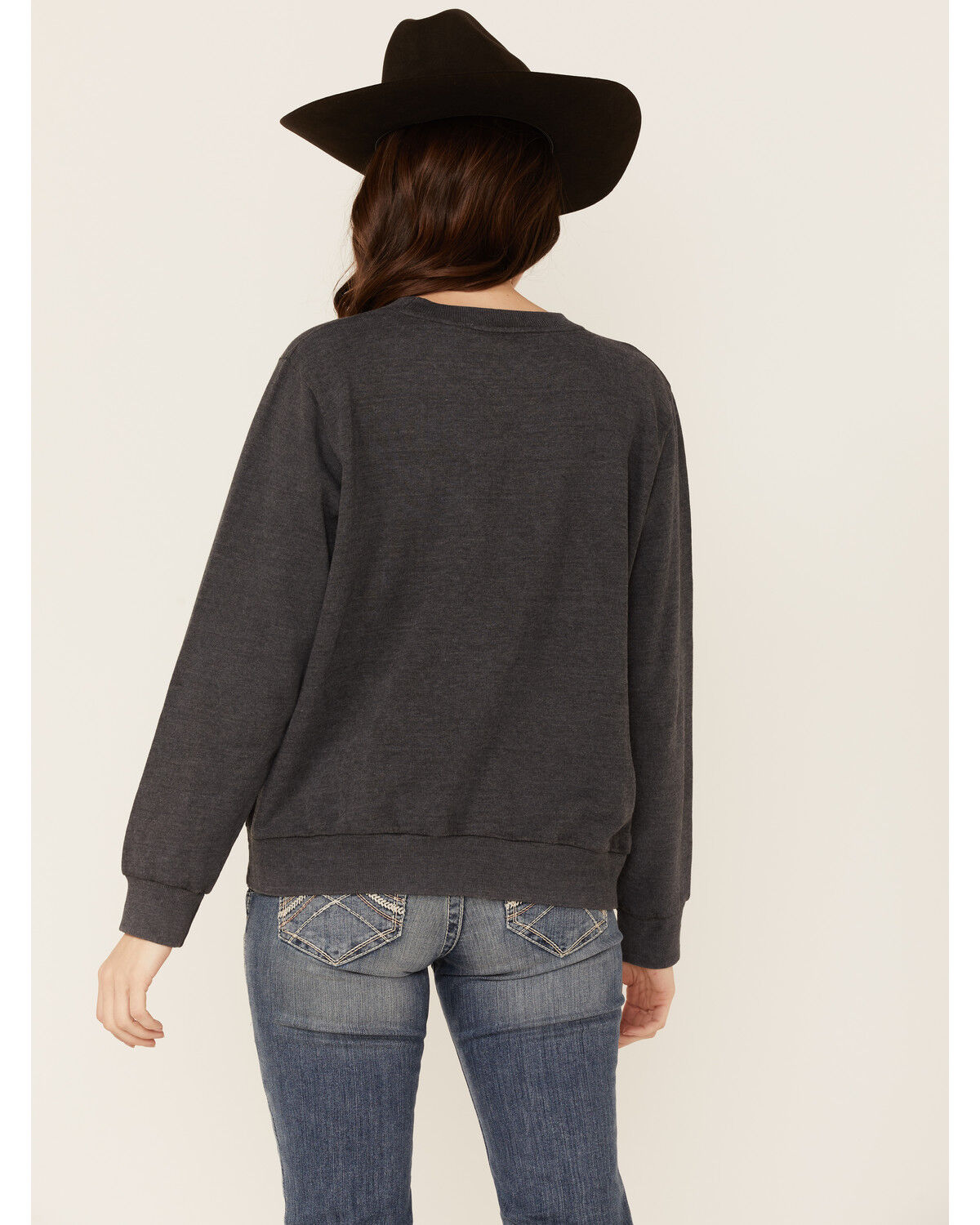 Image #3 - Paramount Network's Yellowstone Women's Charcoal Mineral Wash Steerhead Graphic Raglan Sweatshirt, , hi-res