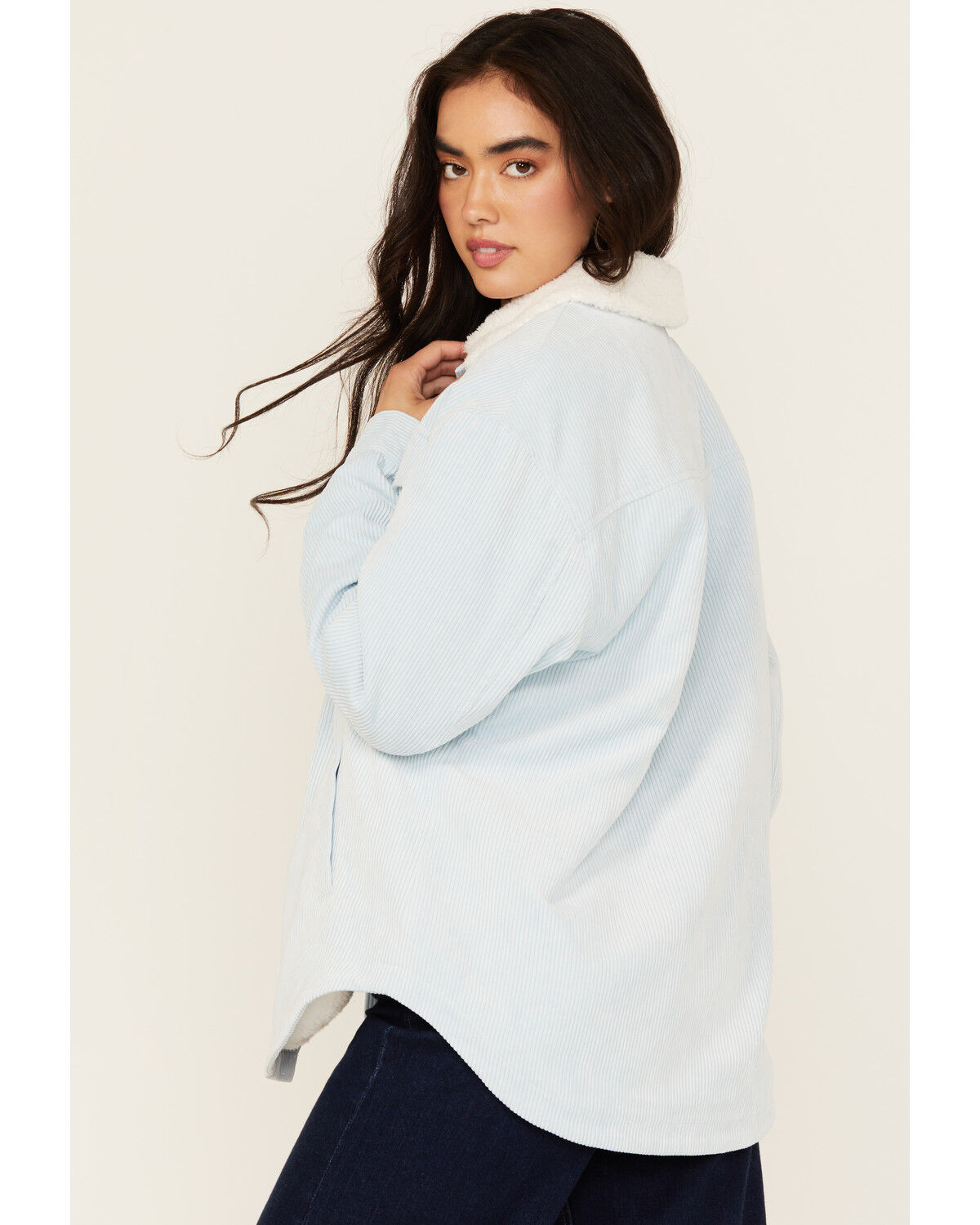 Image #4 - Ashley Women's Corduroy Sherpa Jacket, Blue, hi-res