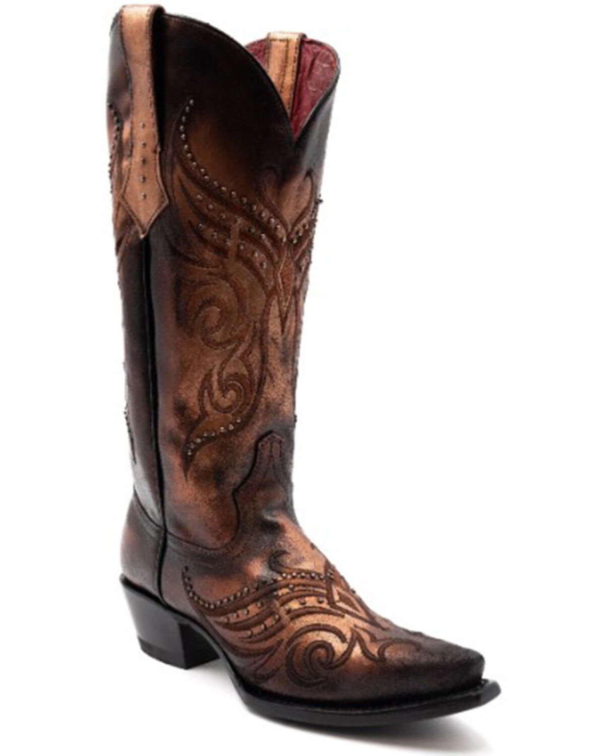 Image #1 - Ferrini Women's Masquerade Western Boots - Snip Toe, Copper, hi-res