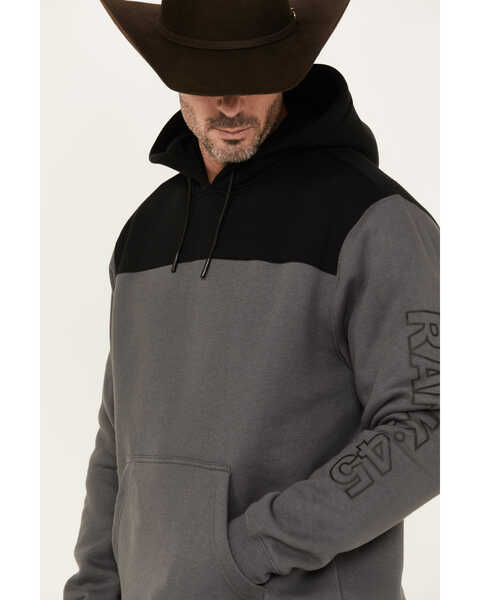 Image #2 - RANK 45® Men's Reflective Sleeve Hooded Sweatshirt , Charcoal, hi-res