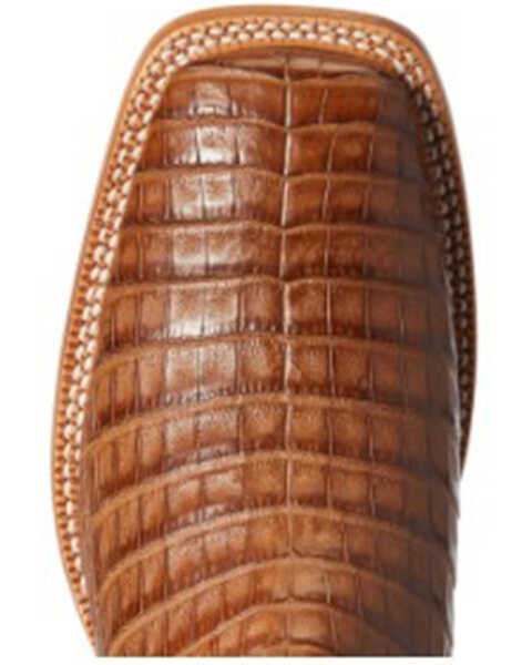 Image #4 - Ariat Men's Denton Exotic Caiman Belly Skin Western Boots - Broad Square Toe, Brown, hi-res