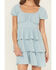 Image #3 - Originality Women's Solid Puff Sleeve Mini Dress, Blue, hi-res