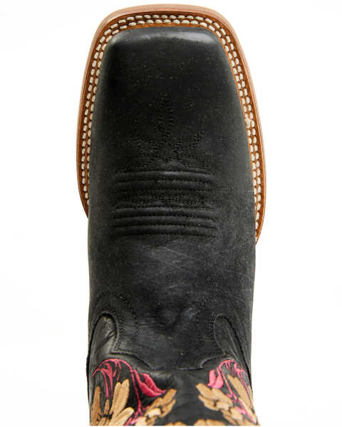 Image #6 - Dan Post Women's Asteria Floral Western Performance Boots -  Broad Square Toe , Black, hi-res